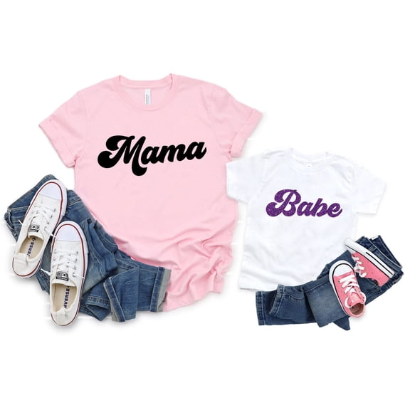 Mama And Babe Matching Shirt, Mommy And Me Shirts,Minimalist Mommy and Me Shirt,Gift for m