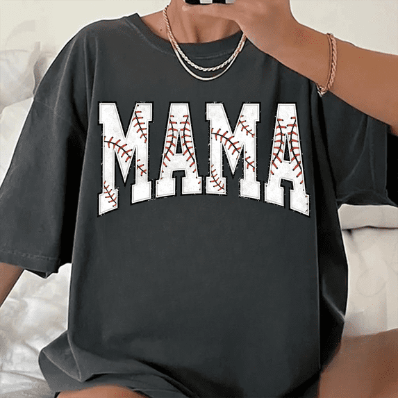 Mama Baseball Graphic Tee – Sporty Mom Vibes Shirt