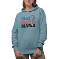 thumbnail image 1 of Mama, Baseball Themed Art Merch Gift, Light Blue Hooded Sweatshirt or Hoodie, Medium, 1 of 5