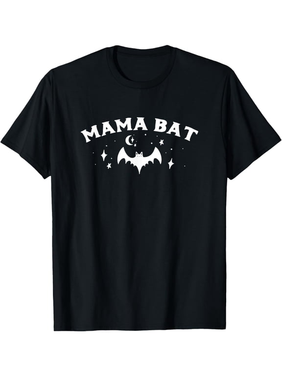 Mama Bat Gothic Clothes for Women Goth Mom Gothic Moms T-Shirt- Classic Unisex 100% Cotton Crew Neck T-Shirt Breathable Casual Everyday Wear Affordable Graphic Free shipping t shirts