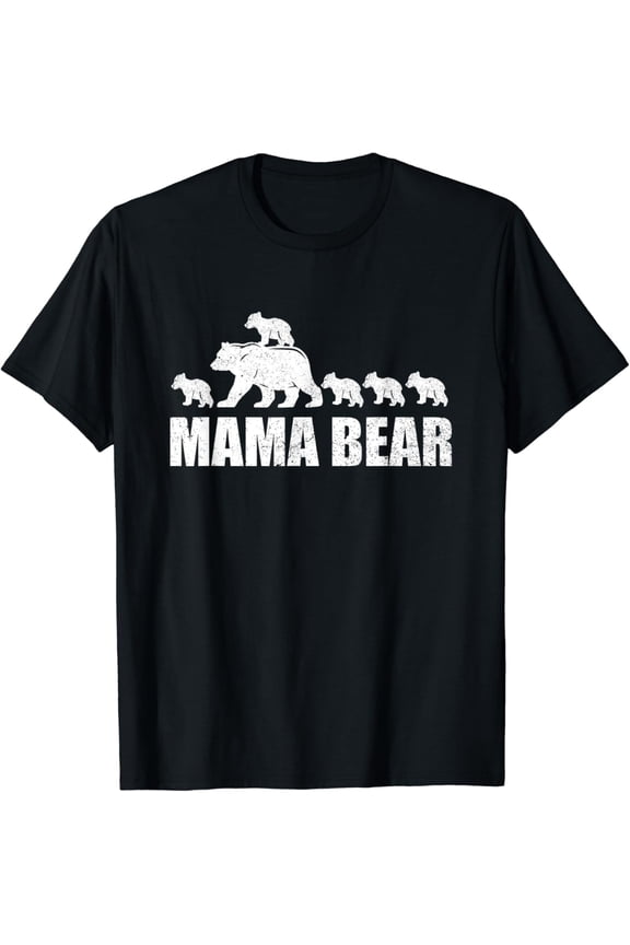 Mama Bear 5 Cubs Shirt Mama Bear Tshirt Mom 5 Kid T-Shirt Unisex S-5XL Hot Trending Shirt, Vintage Birthday Gift