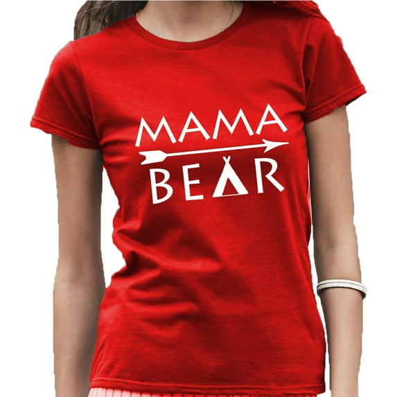 Mama Bear Arrow Printed T-shirt Mom Mother Day Tee Color Red 2X-Large