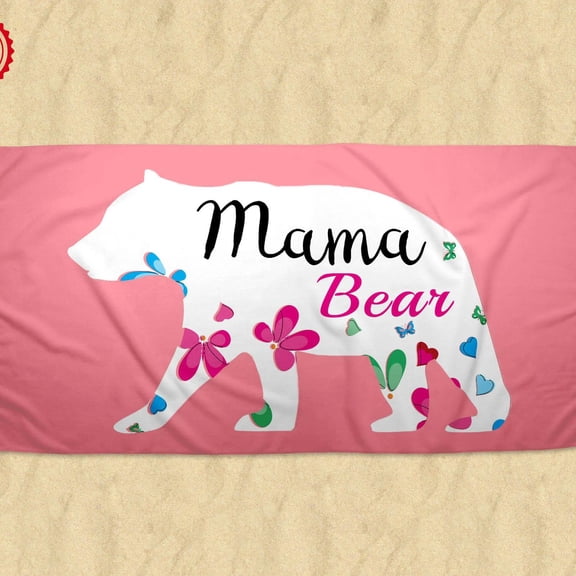 Mama Bear Beach Towel, Beach Towel for Mothers Day,Summer Towel for Mothers Day, Gift for Mom,Grandma, Mama Bear Print,Mothers day gift 2024