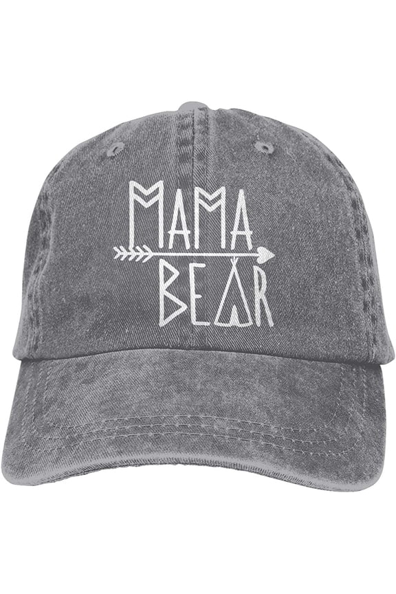 Mama Bear Denim Baseball Cap Adjustable Female Stretch Baseball Hats
