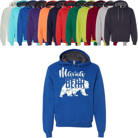 Mama Bear Distressed Hoodie Mom Women Soft Hoodie Adult Unisex Women's Sweatshirt with Many Colors