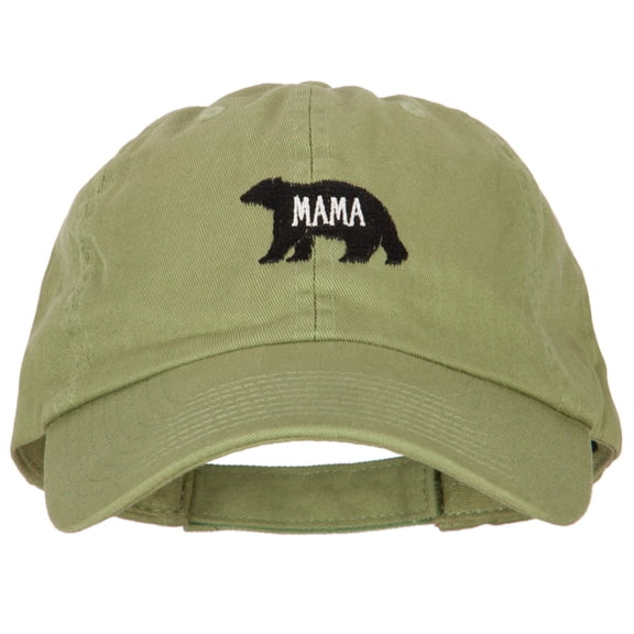 Mama Bear Embroidered Low Profile Cotton Cap - Cactus OSFM