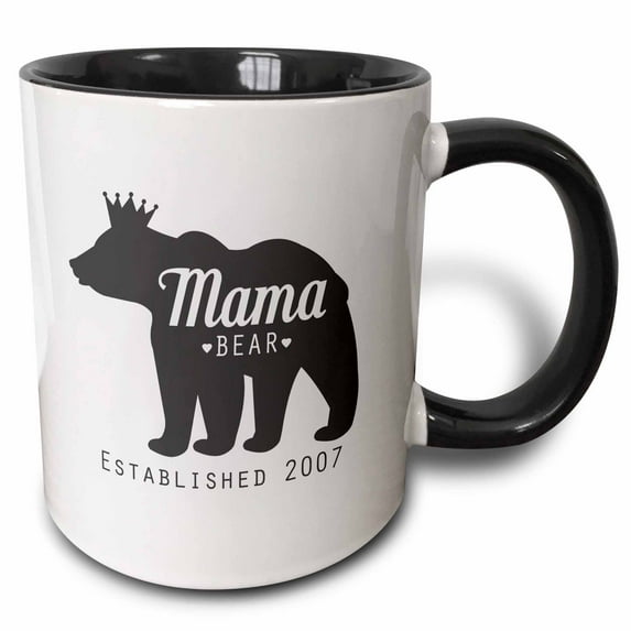Mama Bear Established 2007 11oz Two-Tone Black Mug mug-266132-4