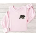 thumbnail image 1 of Mama Bear Floral Embroidered Sweatshirt, Cozy Pink Apparel with Flower Bear Shirt, 1 of 4