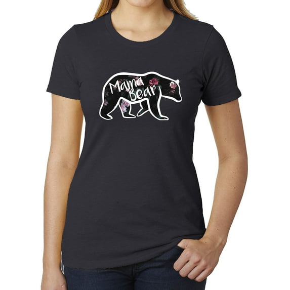 Mama Bear Floral Woman's Graphic T-shirt- Cute Mom shirts