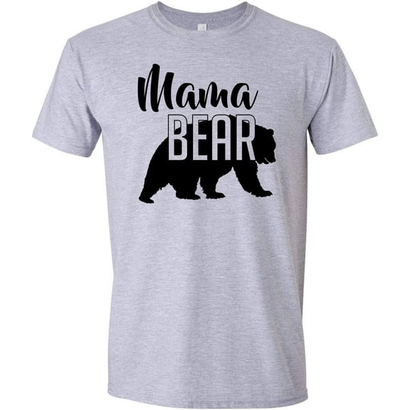 Mama Bear Funny T Shirt for Moms Womens Gift Idea Novelty Wild Animal Family Tee Sport Grey