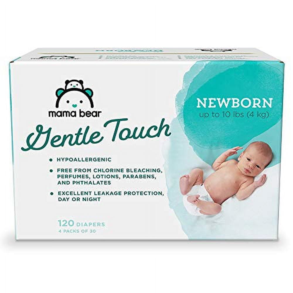 Brand - Mama Bear Gentle Touch Diapers, Hypoallergenic, Size 1,  White, 196 Count (4 packs of 49)
