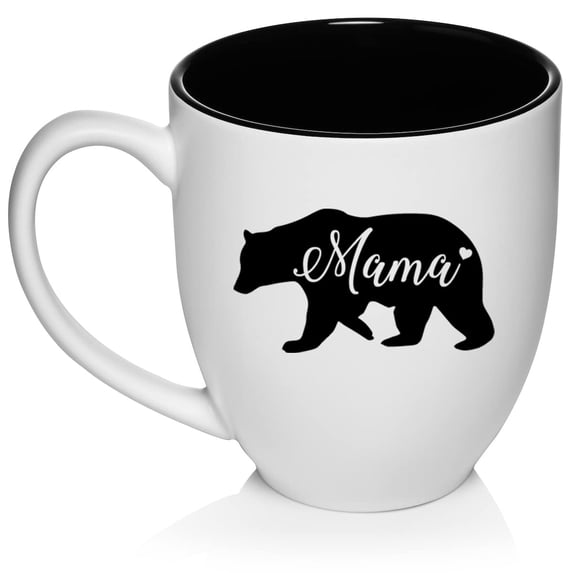 Mama Bear Mom Mother Ceramic Coffee Mug Tea Cup Gift (16oz White)