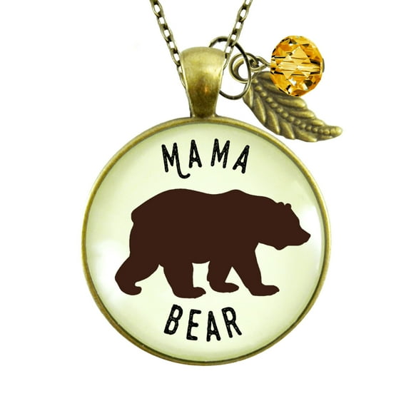 Mama Bear Necklace Gutsy Goodness Female Adult Bronze Metal Jewelry