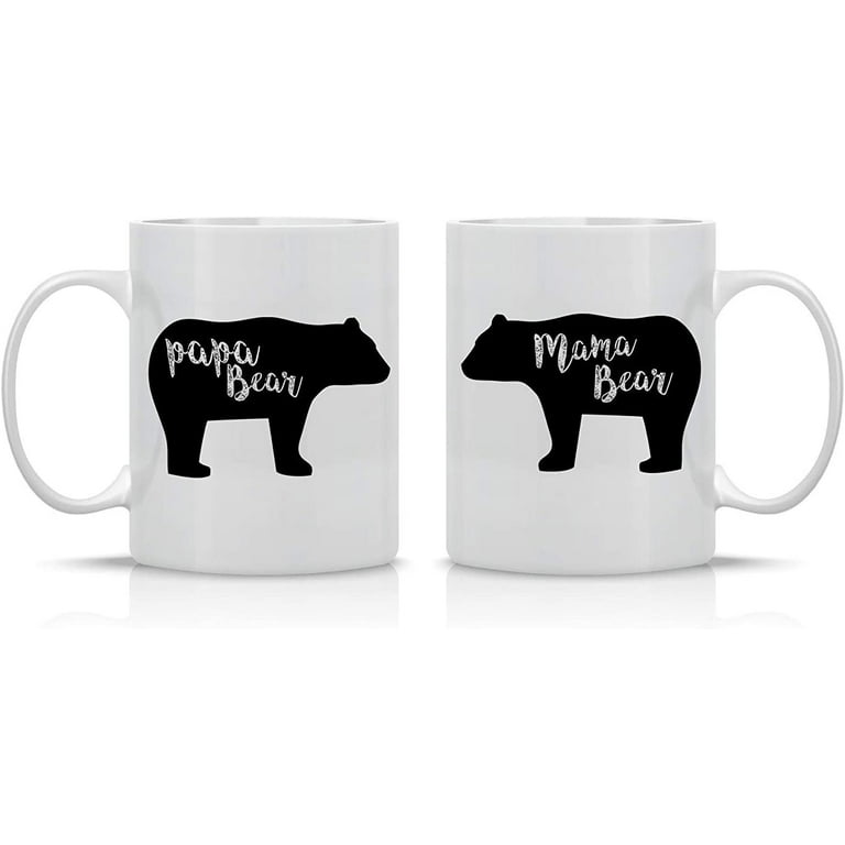 Mama Bear, Papa Bear Couples Mug - Funny Couple Mug - (2) 11OZ