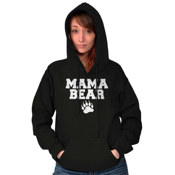Mama Bear Paw Print Cute Mothers Day Hoodie Sweatshirt Women Brisco Brands S