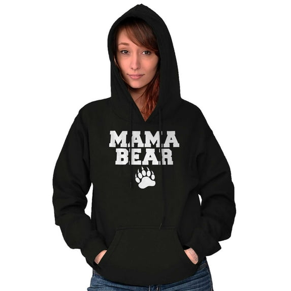 Mama Bear Paw Print Cute Mothers Day Hoodie Sweatshirt Women Brisco Brands S