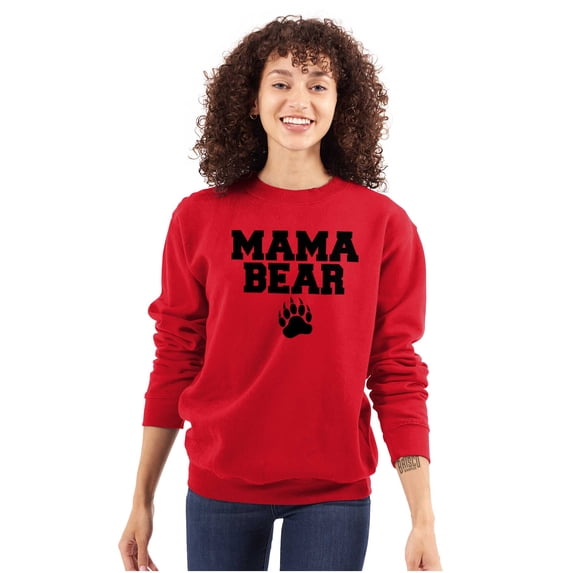 Mama Bear Paw Print Cute Mothers Day Women Crewneck Sweatshirt Brisco Brands L