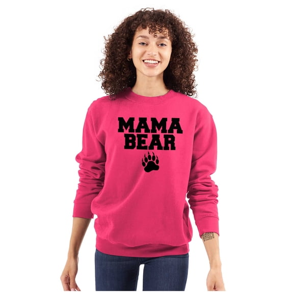 Mama Bear Paw Print Cute Mothers Day Women Crewneck Sweatshirt Brisco Brands L