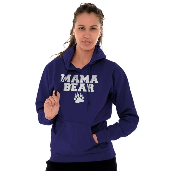 Mama Bear Paw Print Cute Mothers Day Women Plus Size Graphic Pullover Hoodie Brisco Brands 3X