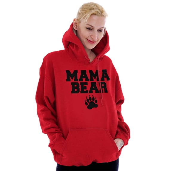 Mama Bear Paw Print Cute Mothers Day Women Plus Size Graphic Pullover Hoodie Brisco Brands 4X
