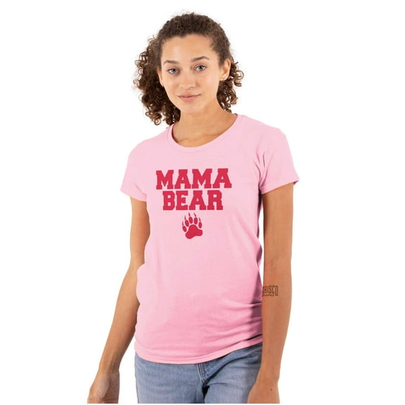 Mama Bear Paw Print Cute Mothers Day Womens Slim Fit Graphic Tee Brisco Brands L