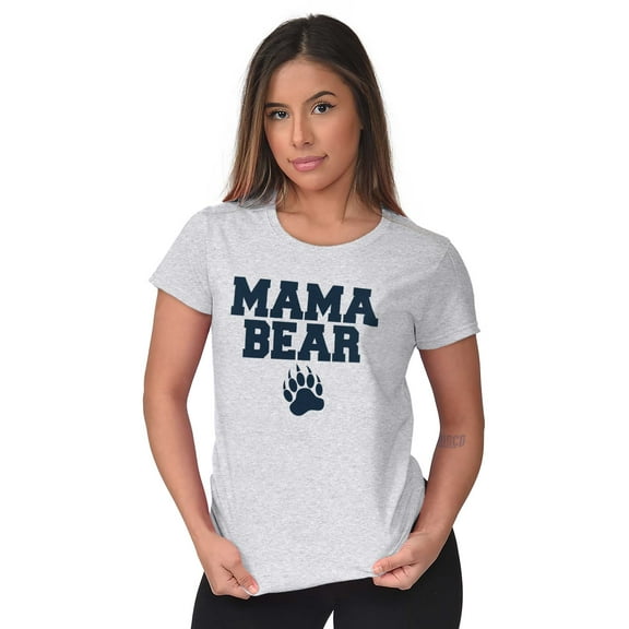 Mama Bear Paw Print Cute Mothers Day Womens Slim Fit Graphic Tee Brisco Brands S