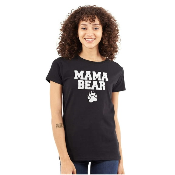 Mama Bear Paw Print Cute Mothers Day Womens Slim Fit Graphic Tee Brisco Brands S