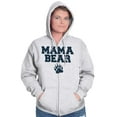 thumbnail image 1 of Mama Bear Paw Print Cute Mothers Day Zip Hoodie Sweatshirt Women Brisco Brands 2X, 1 of 1