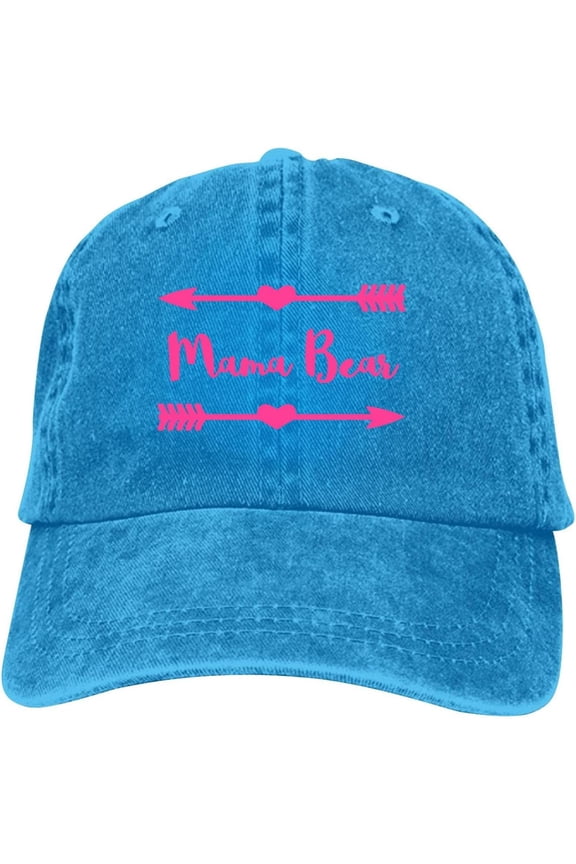 Mama Bear Pink Baseball Cap Vintage Adjustable Washed Hats Cowboy Hats Denim Dad Hat for Men Women Boy Girl