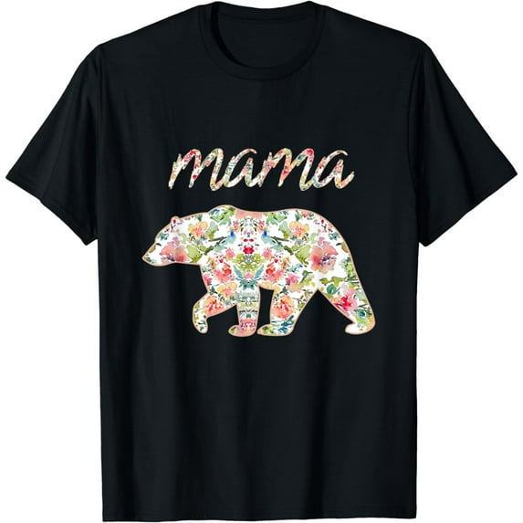 Mama Bear Shirt Floral, Mama Bear Watercolor Roses T-Shirt