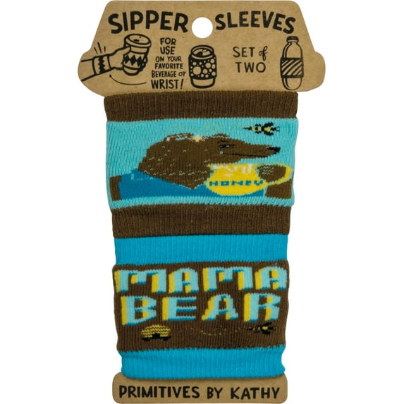 Mama Bear Sipper Sleeves Travel Cup or Water Bottle Cozy Covers Set of 2