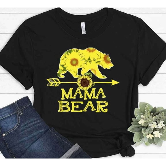 Mama Bear Sunflower Arrow Motherhood Family Native Tribal Boho Mother Day Unisex T-Shirt, S-5XL