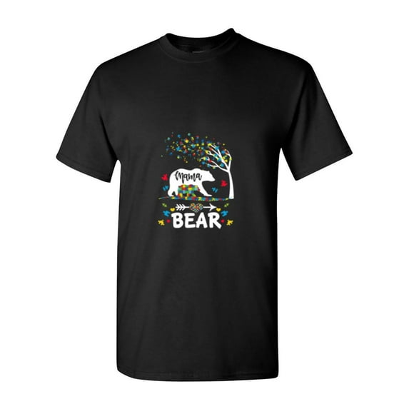 Mama Bear Support For An Autistic Child And Autism Mom Awareness Unisex T-Shirt, up to size 5XL
