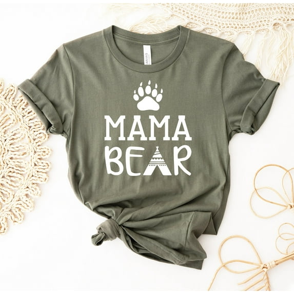 Mama Bear T-shirt Mother's Day Shirt Mom Life Gift Mommy Shirts New Tee Floral Top Cute Mom Women's T- For Mother Mothers Fun Gigi Mimi