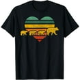thumbnail image 1 of Mama Bear Three Cubs Retro Heart Mothers Day Gift T-Shirt, 1 of 3