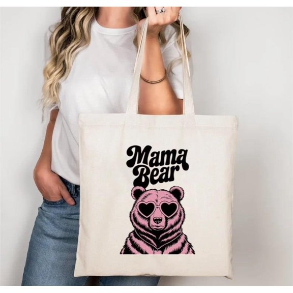 Mama-Bear Tote Bag Bold and Caring Graphic for Strong Loving Mothers, a gift just for you