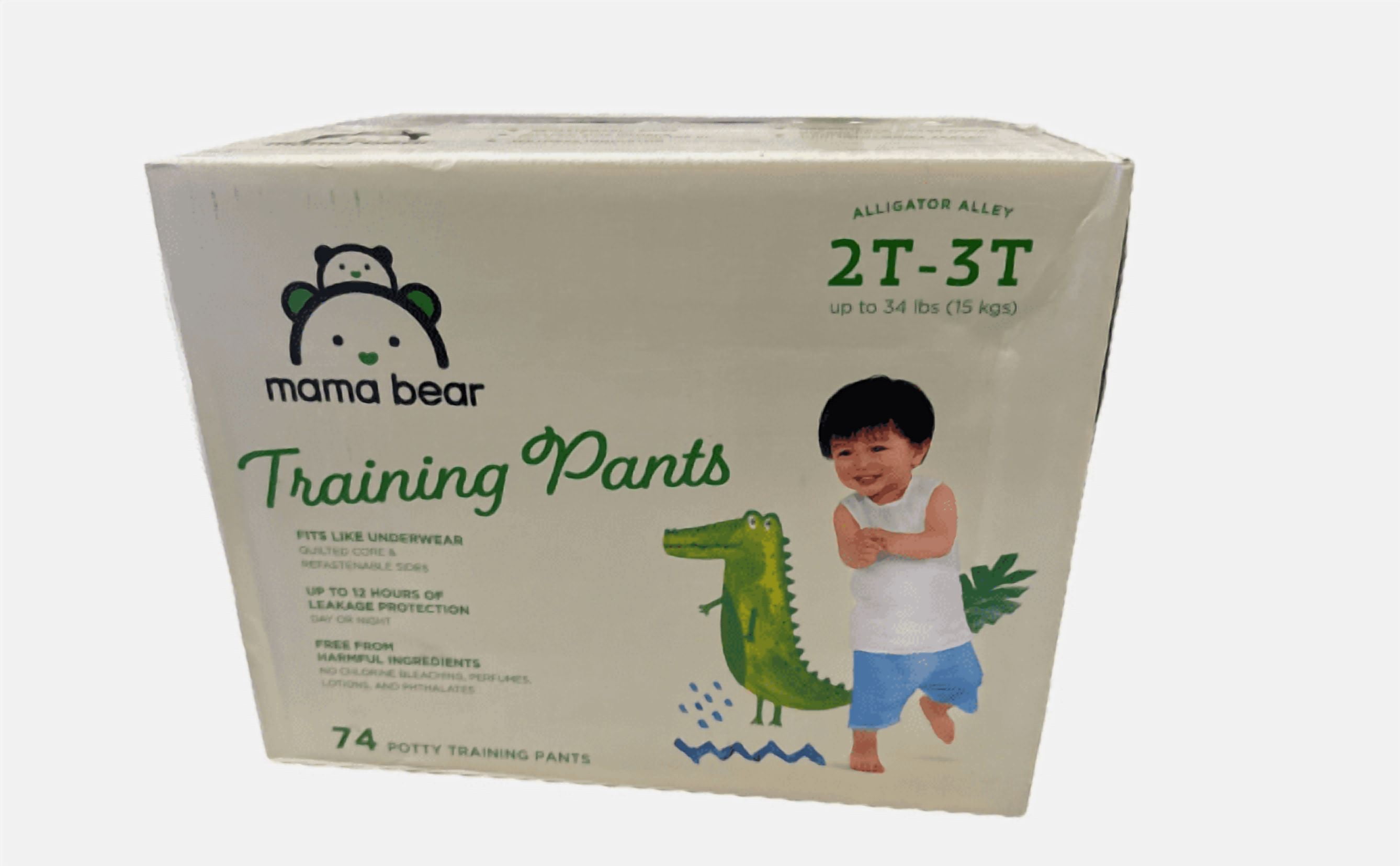 Mama Bear Training Pants, Size 2T3T, Alligator Theme 74 Count
