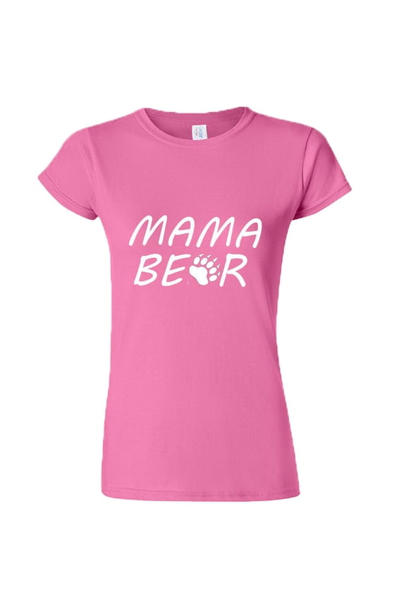Mama Bear Tshirt Mom Mother Tee Mothers Day Shirt Color Pink Large