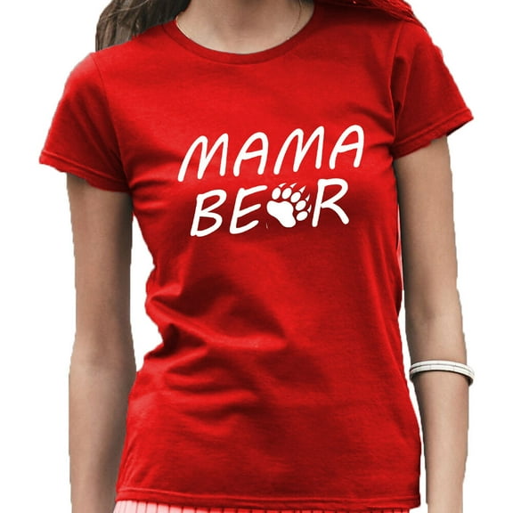 Mama Bear Tshirt Mom Mother Tee Mothers Day Shirt Color Red X-Large