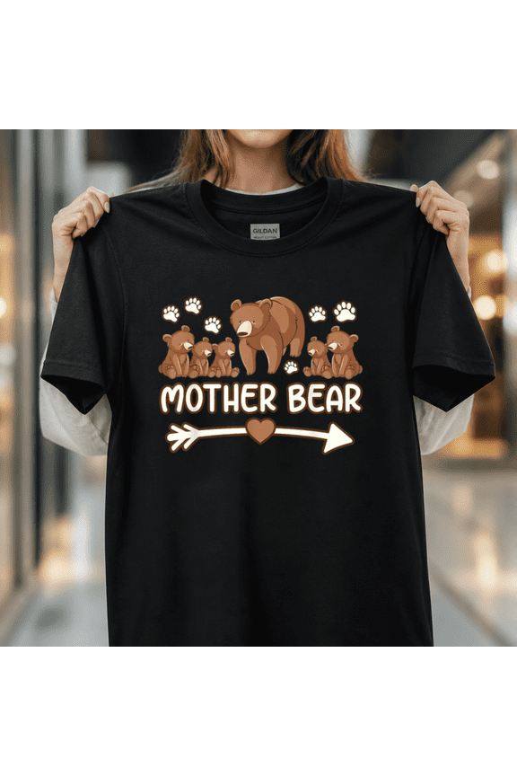 Mama Bear Tshirt for Women Mama Bear Five Cub Shirt Unisex T-Shirt_pixian_ai, S-5XL