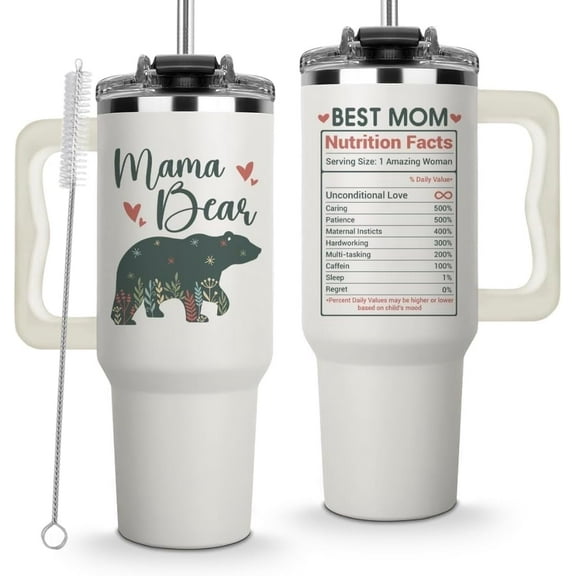 Mama Bear 40oz Tumbler with Handle, Mommy Gifts, Mothers Day Gifts