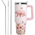 thumbnail image 1 of Mama Bear Vacuum Insulated Tumbler with Handle, Straw & Leak-Proof Lid - 20oz Travel Mug for Coffee & Water, Gift for Mom Birthday Mothers Day, 1 of 6
