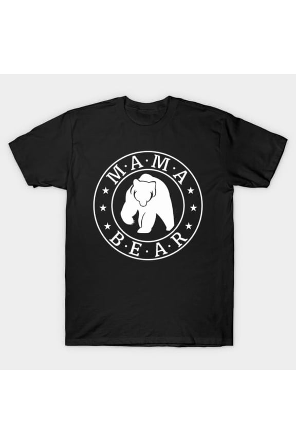 Mama Bear White Floral Wildlife Cute Outdoor Adventure Apparel Unisex T-Shirt, up to size 3XL.