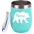 thumbnail image 1 of Mama Bear Wine Glass Tumbler 12 Z Insulated Stainless Steel Travel Mug with Straw for Mom Birthday Mothers Day Cute Mom Cups, 1 of 6