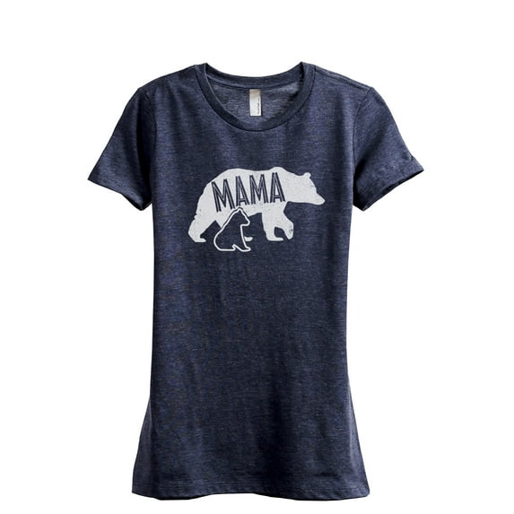 Mama Bear Women's Fashion Relaxed T-Shirt Tee Heather Navy 2X-Large