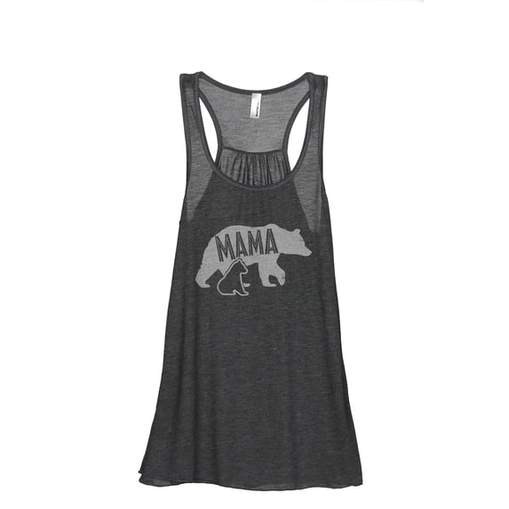 Mama Bear Women's Fashion Sleeveless Flowy Racerback Workout Yoga Tank Top Charcoal Grey Large
