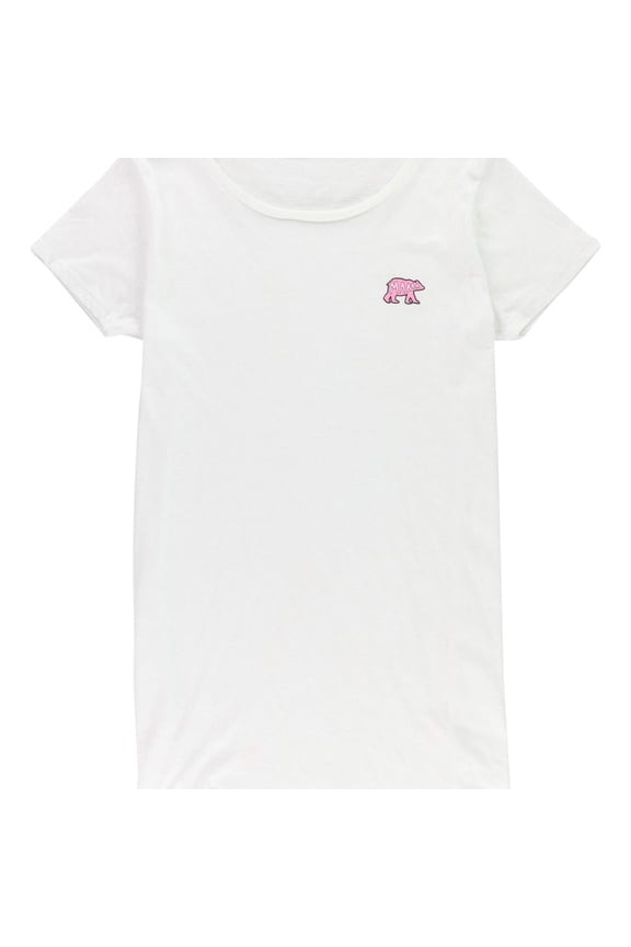 Womens Logo Printed Basic T-Shirt, White, X-Large