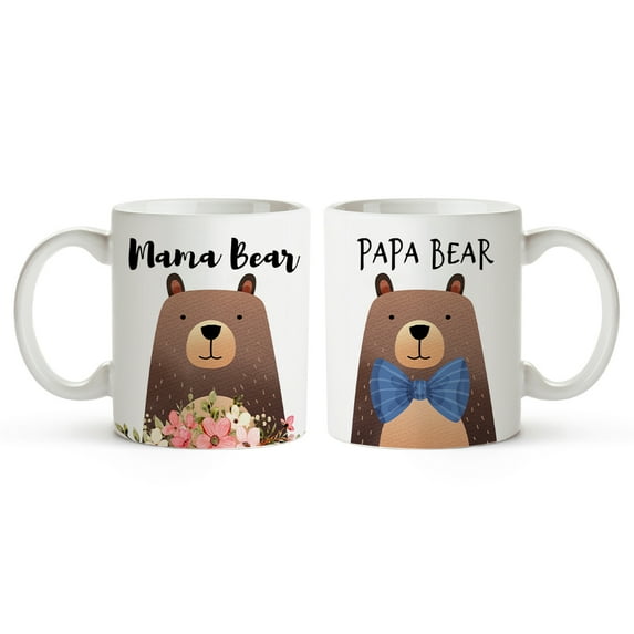 Mama Bear and Papa Bear Coffee Mugs,Father's Day Mother's Day gifts for Mom and Dad,Valentine's Day Christmas Gifts for Parents