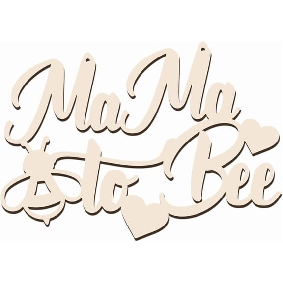 Mama To Bee Wooden Sign for Baby Shower Decor Mama To Bee Wood Letters Sign Decoration Wall Hanging Art Decorations Wood Ornament for Birthday Baby Shower Photo Props 8.27x11.81