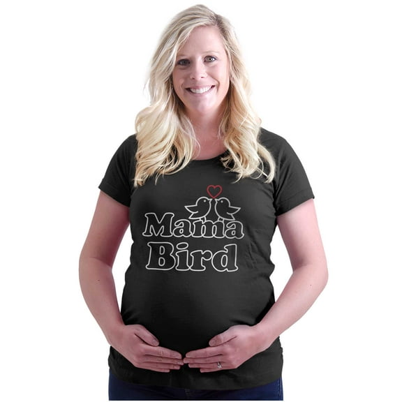 Mama Bird Cute Pregnancy Announcement Women's Maternity T Shirt Tee Brisco Brands L